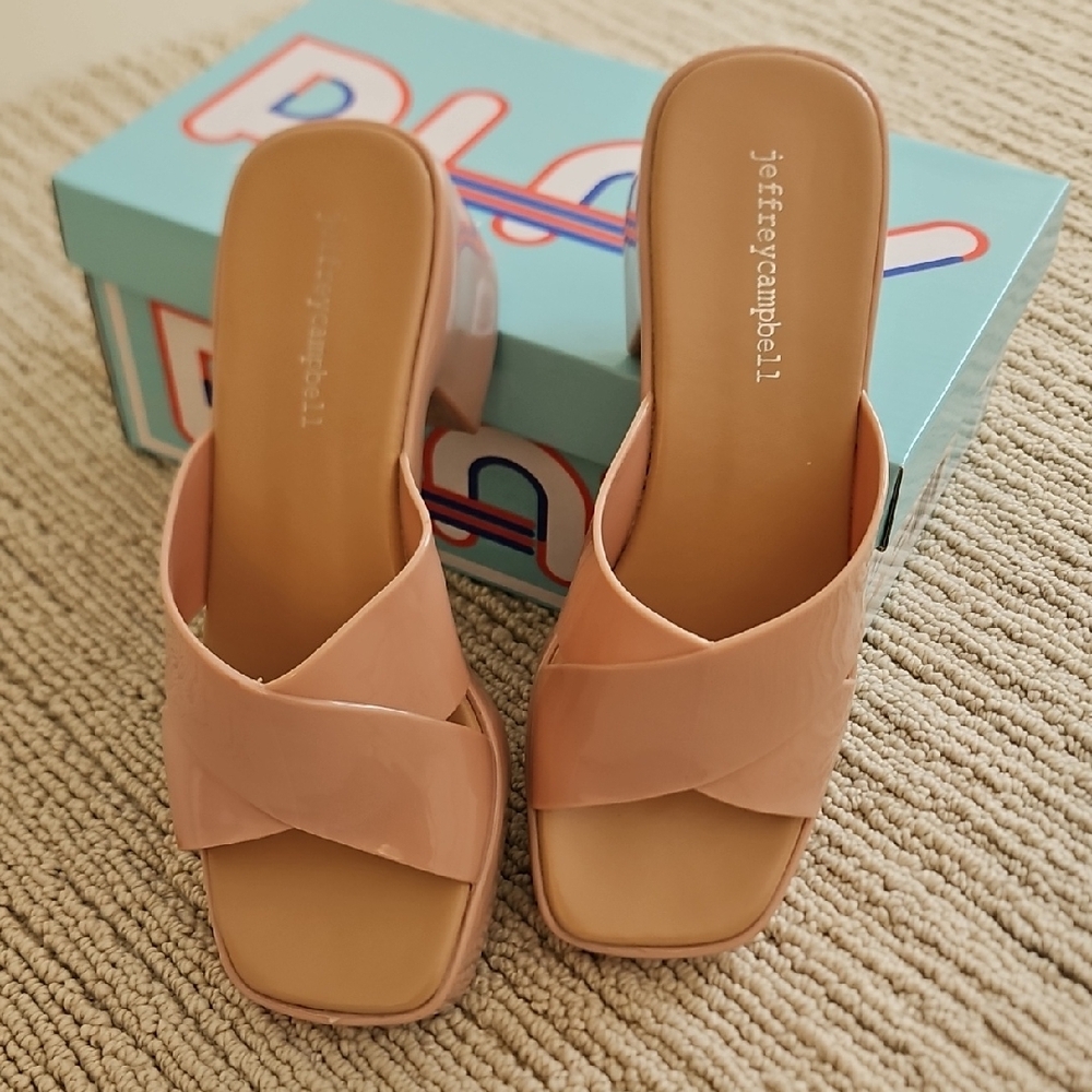 Jeffrey Campbell Women's Tan Slide Sandals